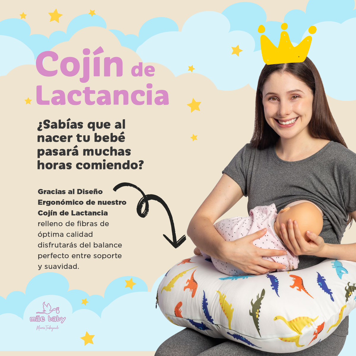 Almohada Cojin Lactancia para Amamantar Dinos Envio Gratis