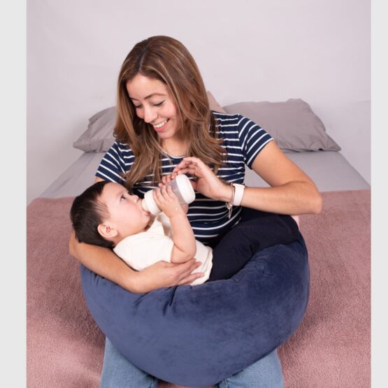 Almohada Embarazo y Lactancia Multiusos Cojín Mae baby Azul Premium - Imagen 2