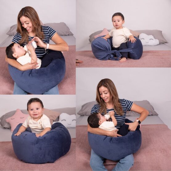 Almohada Embarazo y Lactancia Multiusos Cojín Mae baby Azul Premium - Imagen 4